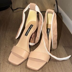 Karl Lagerfeld Nude and White Heels